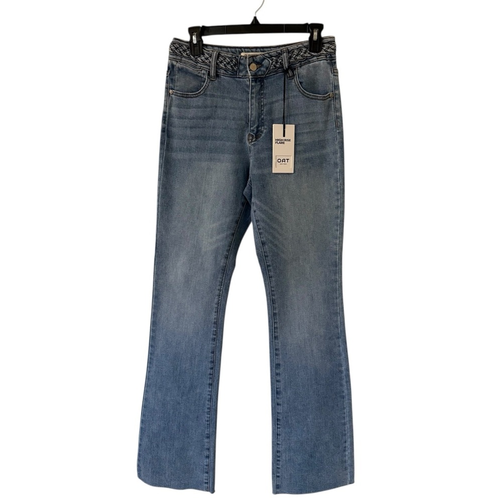 NWT Women's OAT New York Light Wash High Rise Flare Denim Jeans Size 2/26 - Picture 2 of 7